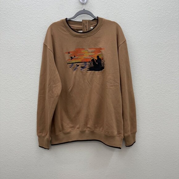 Victory Outfitters Duck Hunt Man Dog Embroidered Crewneck Sweatshirt Mens XL NEW - Picture 1 of 8